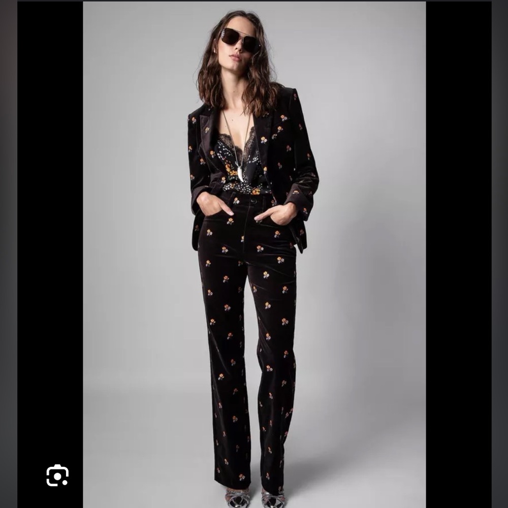 NWT Zadig and Voltaire Venusa Velvet Full Suit